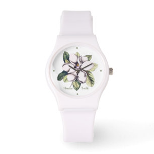 Name der Monogramm-Blume Magnolia Armbanduhr