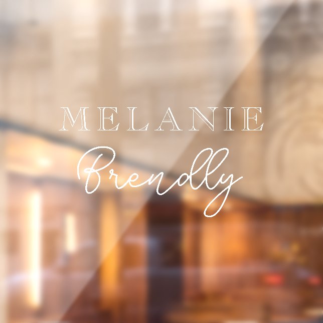 Name der Monogramm | Elegant Minimal Fensteraufkleber (Blatt 2)