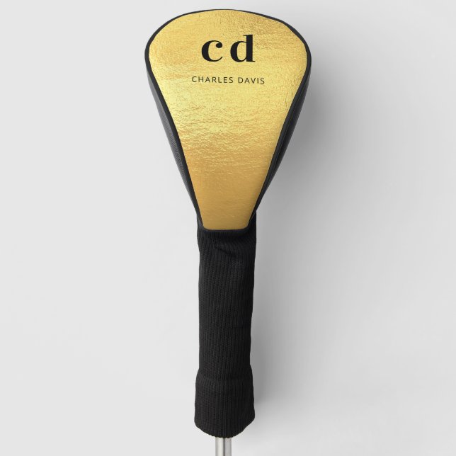 Name der Monogramm-Gold-Metalle Golf Headcover (Vorderseite)