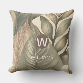Name der Monogramm tropisch Kissen