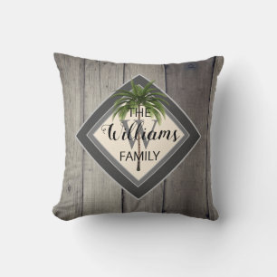 Name der Monogrammfamilie der modernen Tropenpalme Kissen