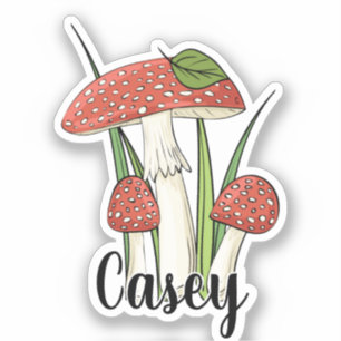 Name der Mushroom-Monogram-Bezeichnung Aufkleber