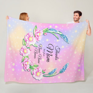 Name der Mütter Tag Rosa Pastellfarben Blume Stern Fleecedecke