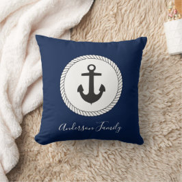 Name der Nautic Anchor Calligraphy Kissen