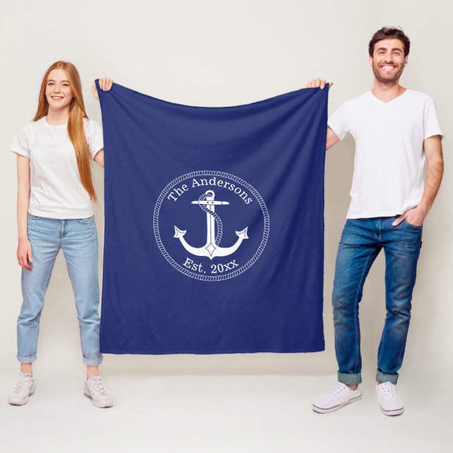 Name der nautischen weißen Ankerfamilie Fleecedecke (Beispiel)