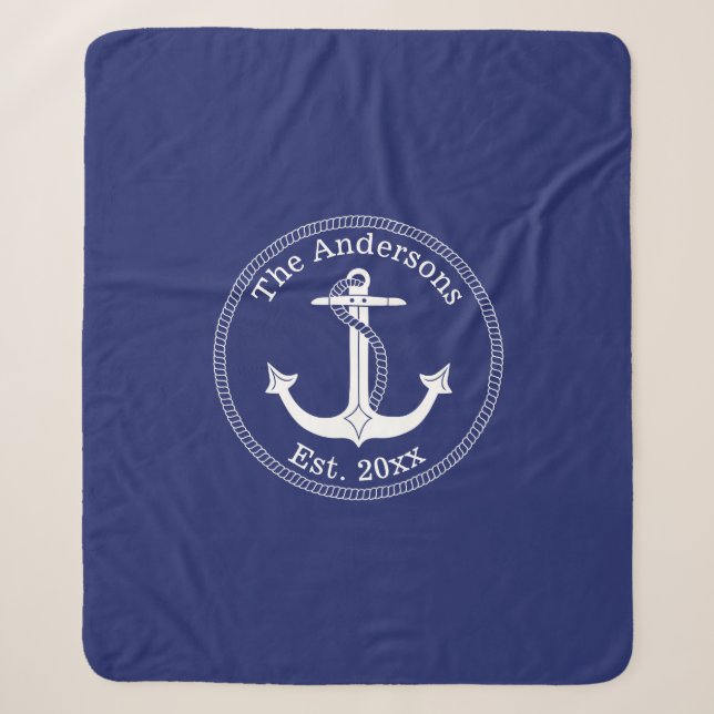 Name der nautischen weißen Ankerfamilie Sherpadecke (Vorderseite)