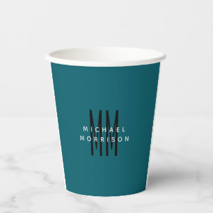 Name der niedlichen blauen Farbmonogramme Pappbecher