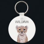 Name der niedlichen Cheetah Cub Schlüsselanhänger<br><div class="desc">niedlicher individuelle Name-Schlüsselanhänger</div>