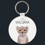 Name der niedlichen Cheetah Cub Schlüsselanhänger<br><div class="desc">niedlicher individuelle Name-Schlüsselanhänger</div>