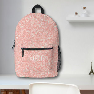 Name der niedlichen Cool rosa Abstrakten Linie Art Bedruckter Rucksack