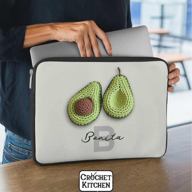 Name der niedlichen Cotgecore Crochet Avocado Mono Laptopschutzhülle (Von Creator hochgeladen)
