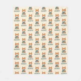 Name der niedlichen Feline Muster Wasserfarbe Fleecedecke