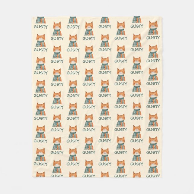 Name der niedlichen Feline Muster Wasserfarbe Fleecedecke (Vorderseite)