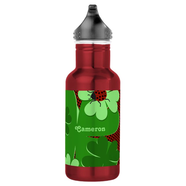 Name der niedlichen Lady Bug & Clover Leaf Edelstahlflasche (Rechts)