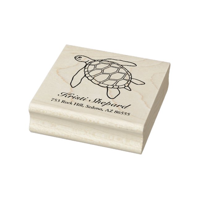 Name der niedlichen Meeresschildkröte Gummistempel (Stempel)