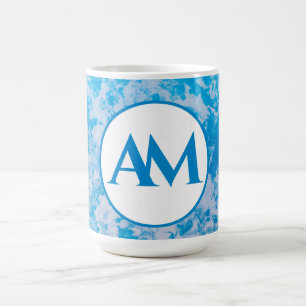 Name der Oberfläche des blauen und weißen Eises Kaffeetasse