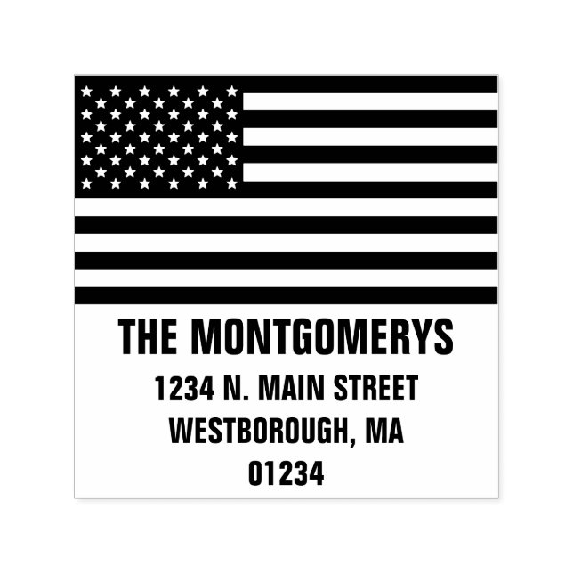 Name der Patriotic American Flag-Familie Permastempel (Design)