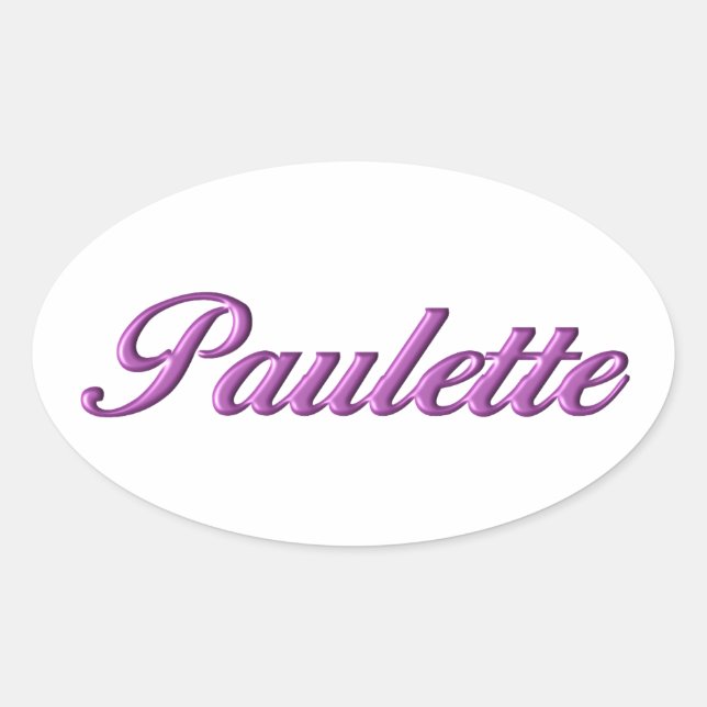 Name der Paulette Ovaler Aufkleber (Vorderseite)