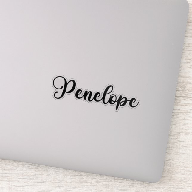 Name der Penelope — Handgeschriebene Kalligrafie Aufkleber (Detail)