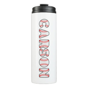Name der personalisierten Baseball-Buchstaben Thermosbecher
