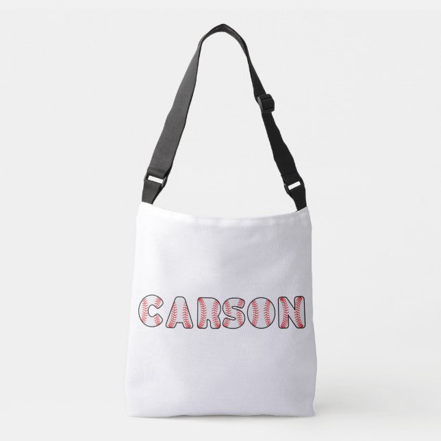 Name der personalisierten Baseball-Buchstaben Tragetaschen Mit Langen Trägern (Vorderseite)