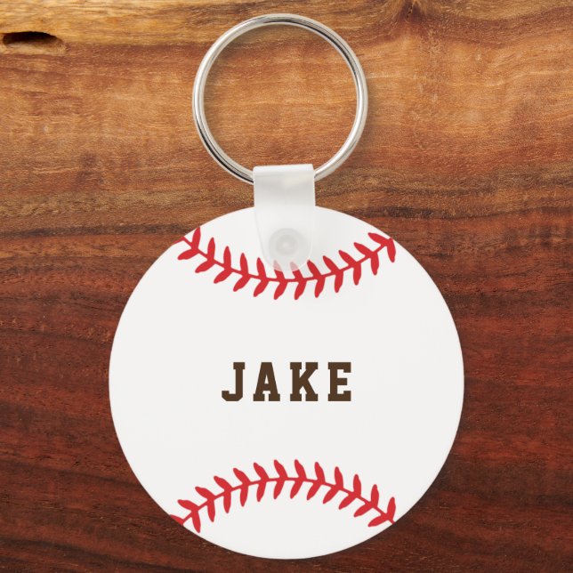 Name der personalisierten Baseball-Kinder Schlüsselanhänger (Vorderseite)