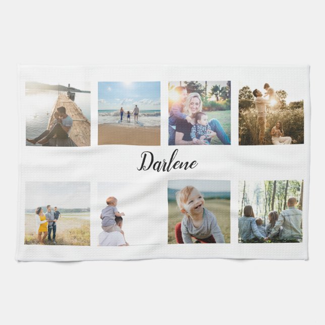 Name der personalisierten Fotokollektion Geschirrtuch (Horizontal)