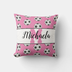 Name der personalisierten Fußball-Monogrammkarte R Kissen