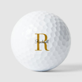 Name der personalisierten Goldmonogramm-Bezeichnun Golfball