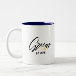 Name der personalisierten Gräuel mit goldenem Ring Zweifarbige Tasse