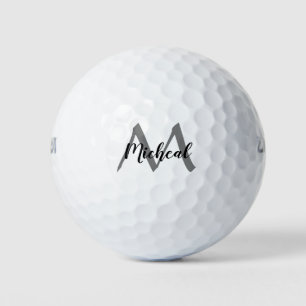 Name der personalisierten grauen Monogrammkarte Golfball