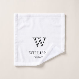 Name der personalisierten klassischen Monogrammfam Waschlappen