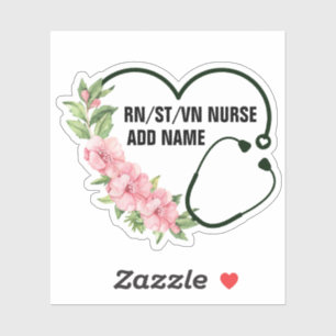 Name der personalisierten Krankenschwester Aufkleber