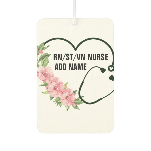 Name der personalisierten Krankenschwester Autolufterfrischer (Vorderseite)