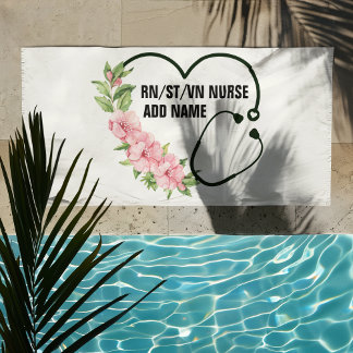 Name der personalisierten Krankenschwester Strandtuch