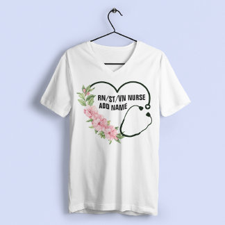 Name der personalisierten Krankenschwester T-Shirt