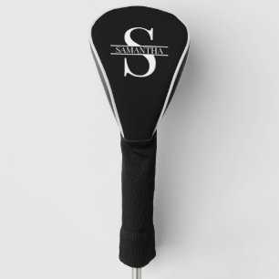 Name der personalisierten, modernen Schwarzweiß-M Golf Headcover