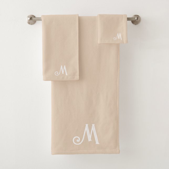 Name der personalisierten Monogramm Erstmaliges Ha Badhandtuch Set (Insitu)