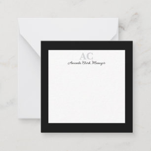 Name der Personalisierten Monogramm-Farbe Schwarz/ Mitteilungskarte