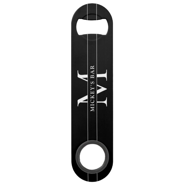 Name der personalisierten Monogramm Speed Flaschenöffner (Vorderseite)