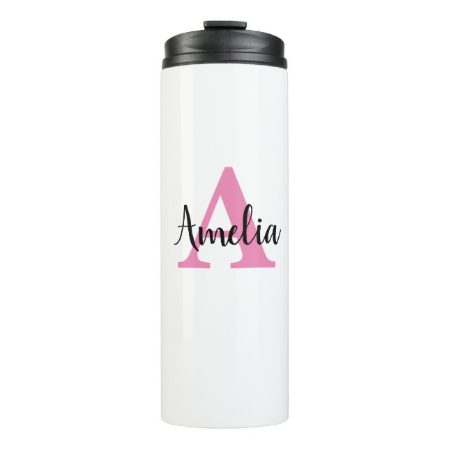 Name der personalisierten Monogramm Thermosbecher (Vorderseite)