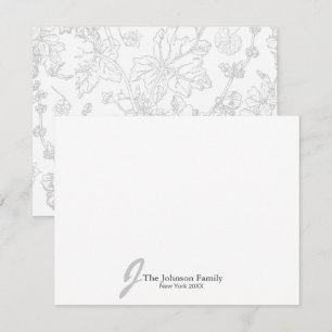 Name der personalisierten Monogrammfamilie Elegant Mitteilungskarte