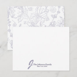 Name der personalisierten Monogrammfamilie Elegant Mitteilungskarte