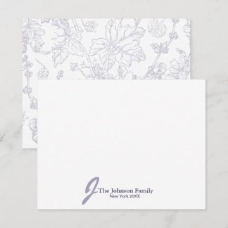 Name der personalisierten Monogrammfamilie Elegant Mitteilungskarte