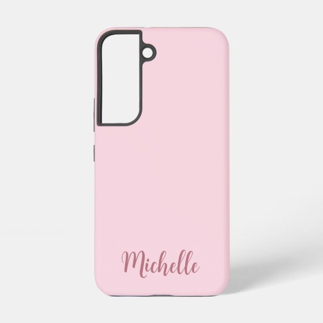 Name der personalisierten Rose Gold Script Monogra Samsung Galaxy Hülle (Rückseite)