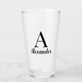 Name der personalisierten Schwarzen Monogramm Glas