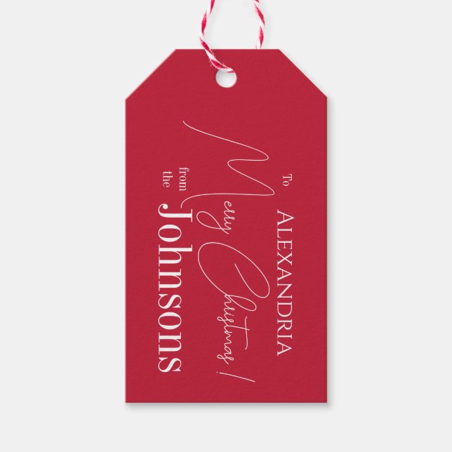 Name der Personalisierten Weihnachtsfamilie Geschenkanhänger (Vorderseite)