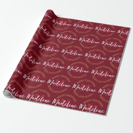 Name der Personalisierten Weihnachtsmonogramm-Beze Geschenkpapier