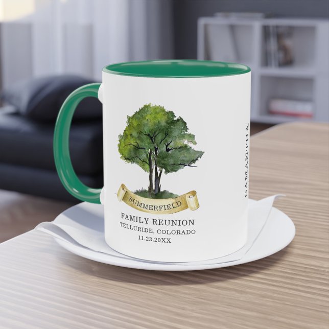 Name der personalisierten Wiedersehen-Baumstruktur Tasse (Von Creator hochgeladen)