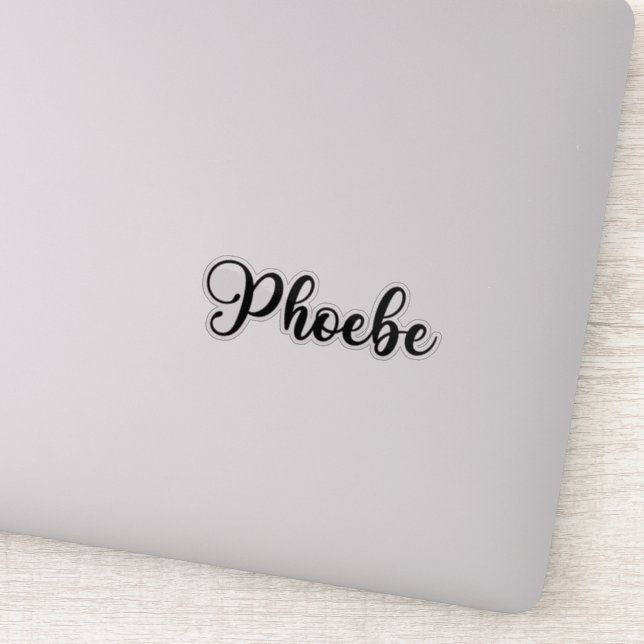Name der Phoebe - Handgeschriebene Kalligrafie Aufkleber (Detail)
